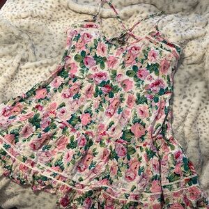 Anthropologie Eloise Floral Rose Chemise Size Medium